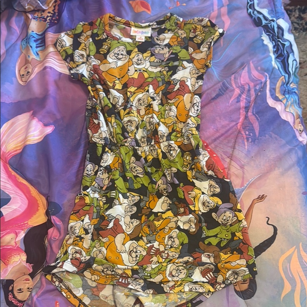 LuLaRoe Multicolor Cartoon Print Dress